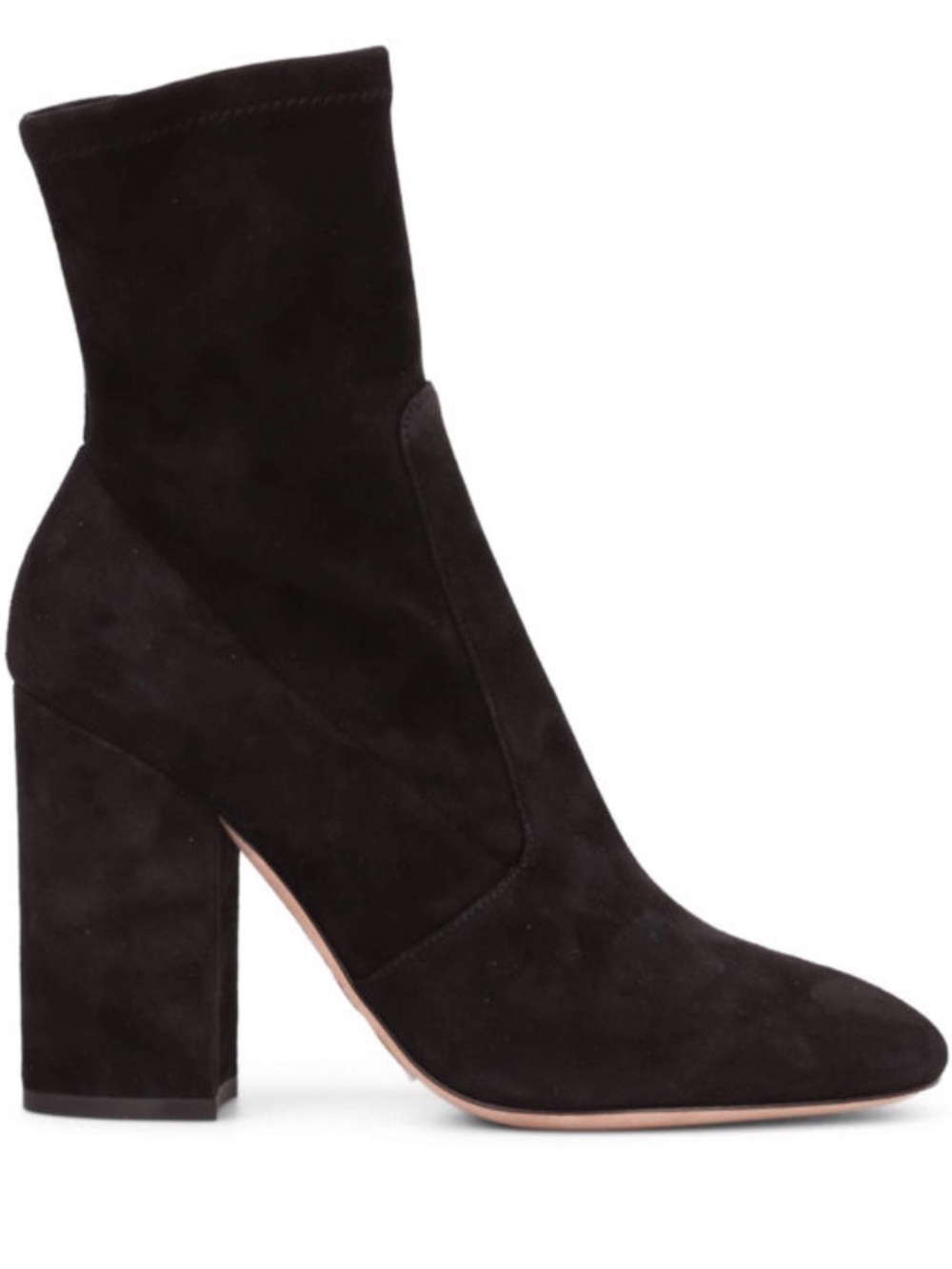 Valentino Garavani Black Suede Block Heel Ankle Boots